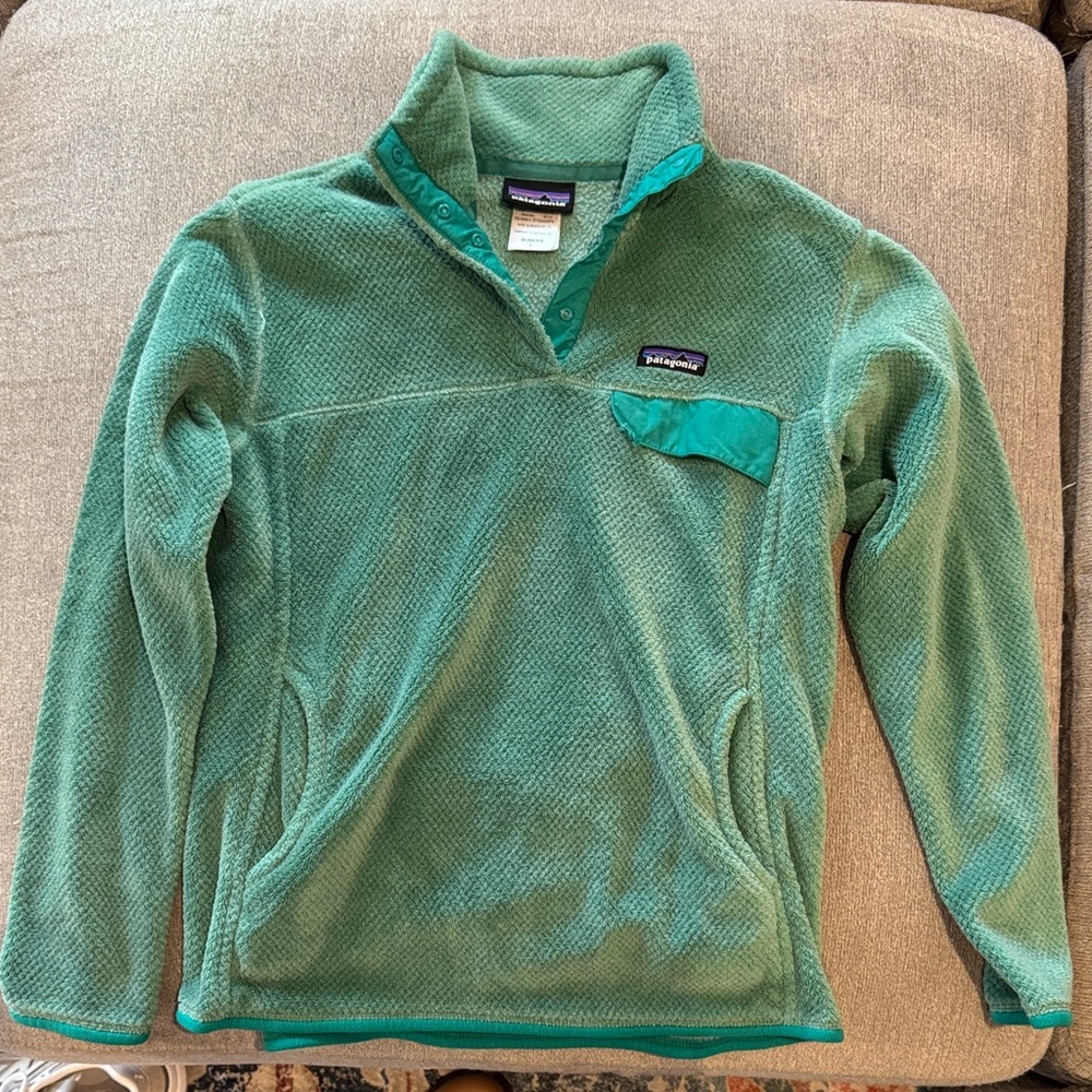 Patagonia Green Fleece Snap Pullover